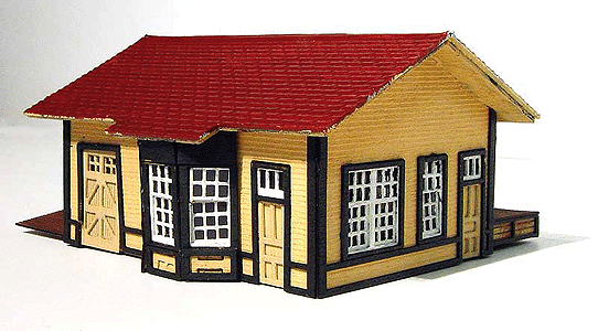 Santa Fe Laura Station - Laser Art -- Laser-Cut Wood Kit - 3-1/2 x 2-1/2 x 1-1/2"  8.9 x 6.4 x 3.8cm
