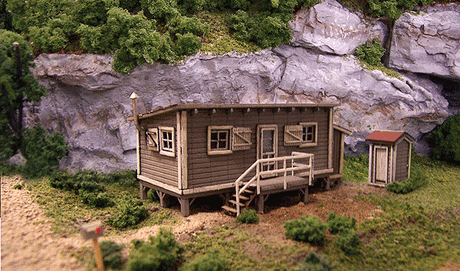 Joe's Cabin w/Outhouse -- Kit - Cabin: 2-3/8 x 1-1/4"  Outhouse 3/8 x 3/8"