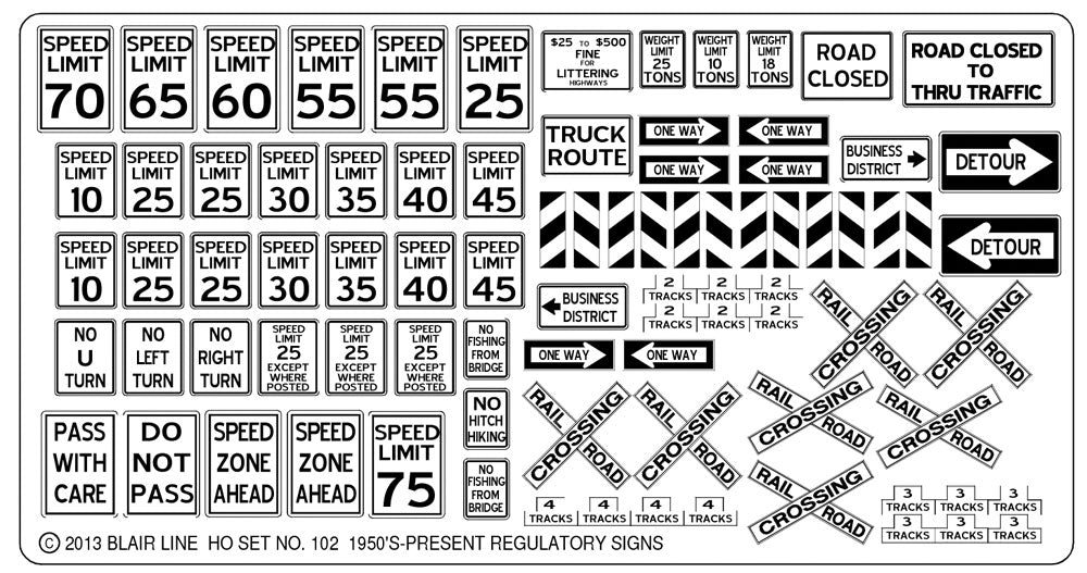 Highway Signs -- Regulatory Signs #1 1950s-Present (black, white)-2