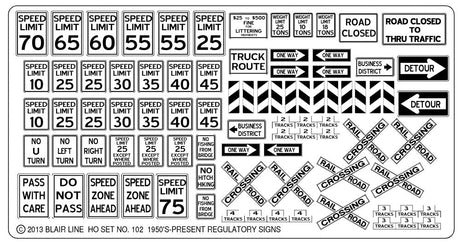 Highway Signs -- Regulatory Signs #1 1950s-Present (black, white)-2