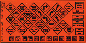 Highway Signs -- Construction 1950s-Present (black, orange)