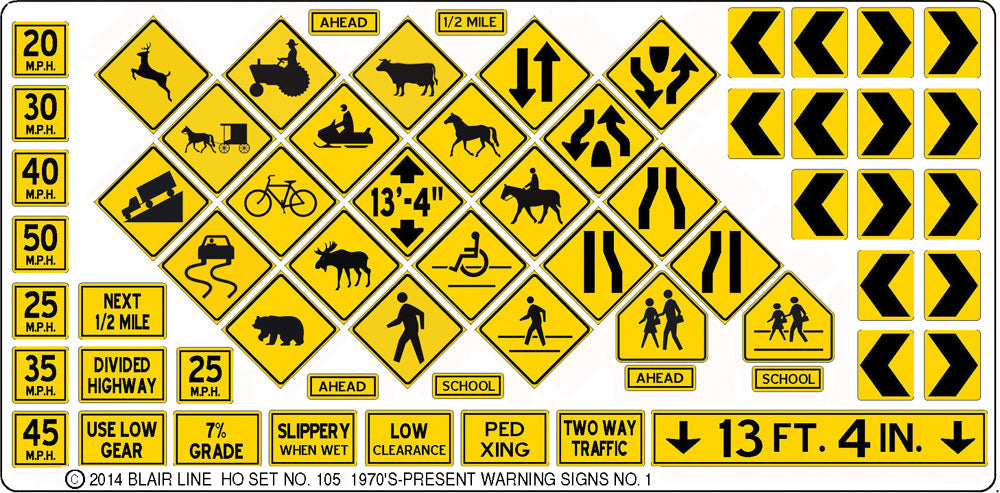 Highway Signs -- Warning #1 1971-Present (black, yellow)-2