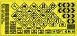 Highway Signs -- Warning #1 1971-Present (black, yellow)-1