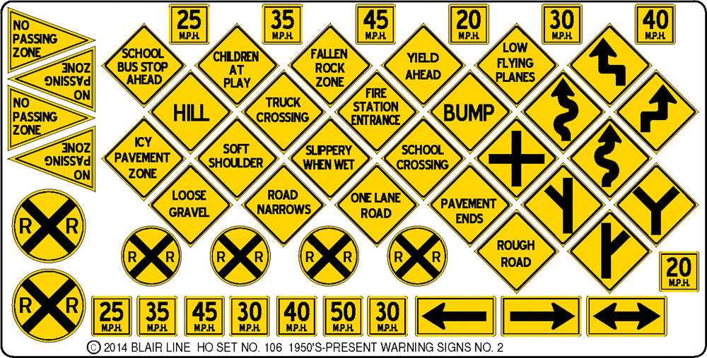 Highway Signs -- Warning #2 1948-Present (black, yellow)-2