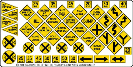 Highway Signs -- Warning #2 1948-Present (black, yellow)-2