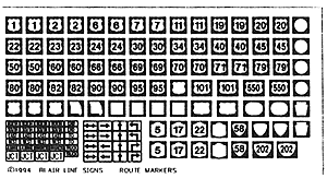 Highway Signs -- US Highway Route Markers 1950s-Present (black, white)