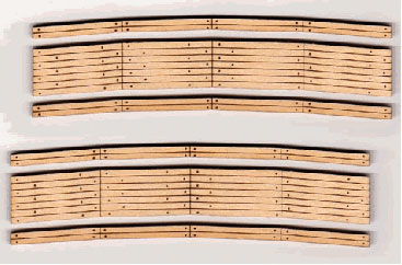 2-Lane Curved Laser-Cut Wood Grade Crossing 2-Pack -- 25-27" Radius