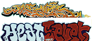 Modern "Tagger" Graffiti Decals -- Set #25 Heatsever/RTZ