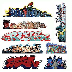 Mega Set Modern "Tagger" Graffiti Decals -- #3 pkg(8)
