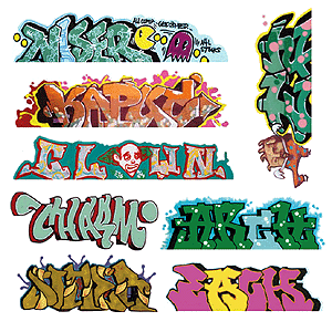 Mega Set Modern "Tagger" Graffiti Decals -- #5 pkg(8)