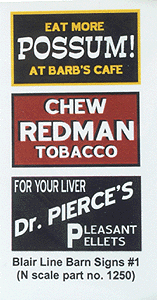 Barn Sign Decals -- Set #1 - Eat More Possum, Chew Redman, Dr. Pierce