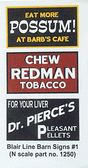 Barn Sign Decals -- Set #1 - Eat More Possum, Chew Redman, Dr. Pierce
