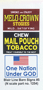 Barn Sign Decals -- Set #5 - Melo Crown Stogies, Mail Pouch, One Nation