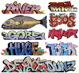 Mega Set Modern "Tagger" Graffiti Decals -- #7 pkg(9)