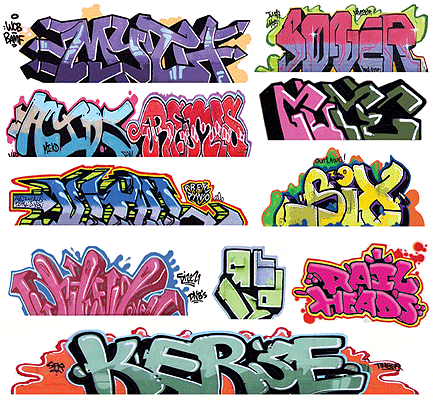 Mega Set Modern "Tagger" Graffiti Decals -- #8 pkg(10)