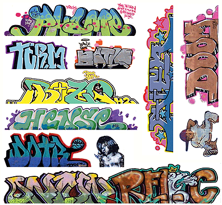 Mega Set Modern "Tagger" Graffiti Decals -- #10 pkg(11)