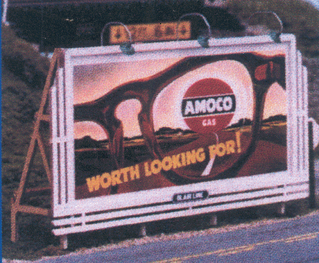 Laser-Cut Wood Billboards (1 Billboard Frame, Lamp Shades & Two Signs) -- Grille 1940s - 1960s