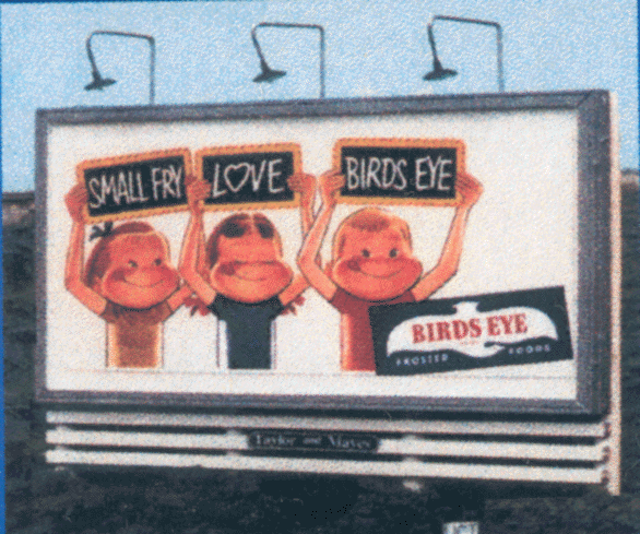 Laser-Cut Wood Billboards (1 Billboard Frame, Lamp Shades & Two Signs) -- Pole 1950s - Present