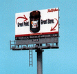 Laser-Cut Wood Billboards (1 Billboard Frame, Lamp Shades & Two Signs) -- Pylon 1960s - Present