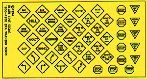 Highway Signs -- Vintage Warning/Stop 1930s-1950s (black, yellow)-1