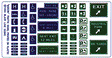 Highway Signs -- Freeway & "Symbol" 1971-Present (blue, green & white)