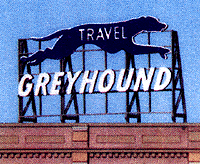 Laser-Cut Wood Billboards - Small for Z, N & HO -- Travel Greyhound - 2-1/4" Wide x 1-1/2" Tall  5.7 x 3.8cm