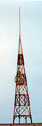 TV Broadcast Tower w/Assorted Station Numbers (Laser-Cut Wood Kit) -- 1" Square 2.5cm x 8" 20cm Tall