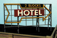 Laser-Cut Wood Billboards - Small for Z, N & HO -- Hotel 2 Blocks [To the Right]
