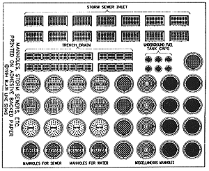 Manhole Covers & Storm Drains -- Printed on Adhesive Backed Paper