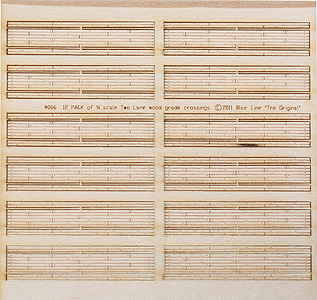 Two-Lane Wood Grade Crossing -- Kit (Laser-Cut Wood) pkg(12)