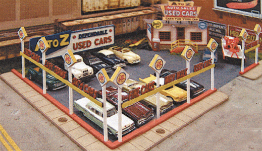 A-to-Z Used Car Lot -- Kit - 3-13/16 x 2-7/16"  9.7 x 6.1cm