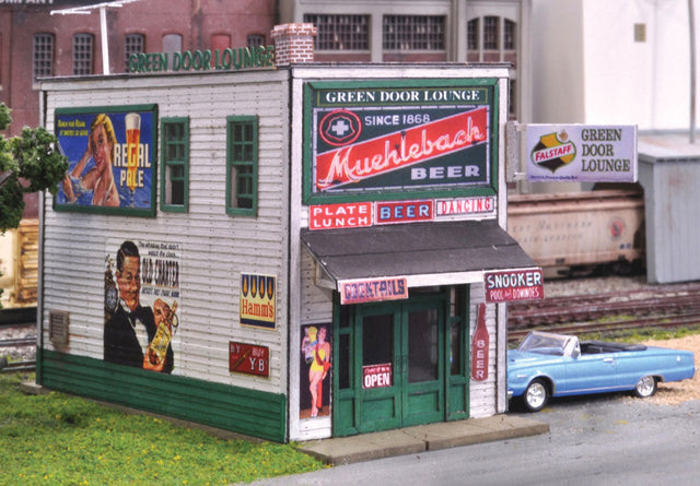 Green Door Lounge -- Laser-Cut Wood Kit - 2 x 5"  5.1 x 12.7cm