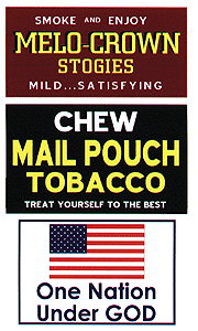 Barn Sign Decals -- Set #5 - Melo Crown Stogies, Mail Pouch, One Nation