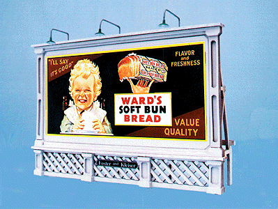 Laser-Cut Wood Billboards (1 Billboard Frame, Lamp Shades & Two Signs) -- City Beautiful 1920s - 1950s