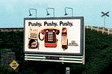 Laser-Cut Wood Billboards (1 Billboard Frame, Lamp Shades & Two Signs) -- Pole, 1950s-Present