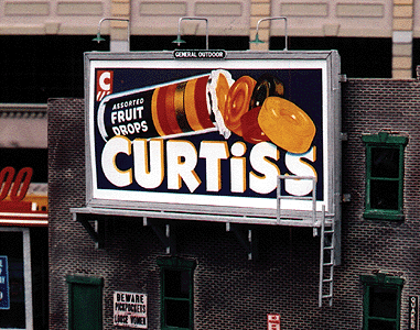 Laser-Cut Wood Billboards (1 Billboard Frame, Lamp Shades & Two Signs) -- Wall - 1930s+