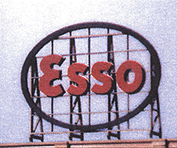 Laser-Cut Wood Billboard Kits - Large for HO, S & O -- Esso 3-25/64 x 3" 8.4 x 7.5cm