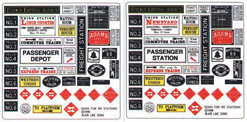 Railroad Station Depot Signs