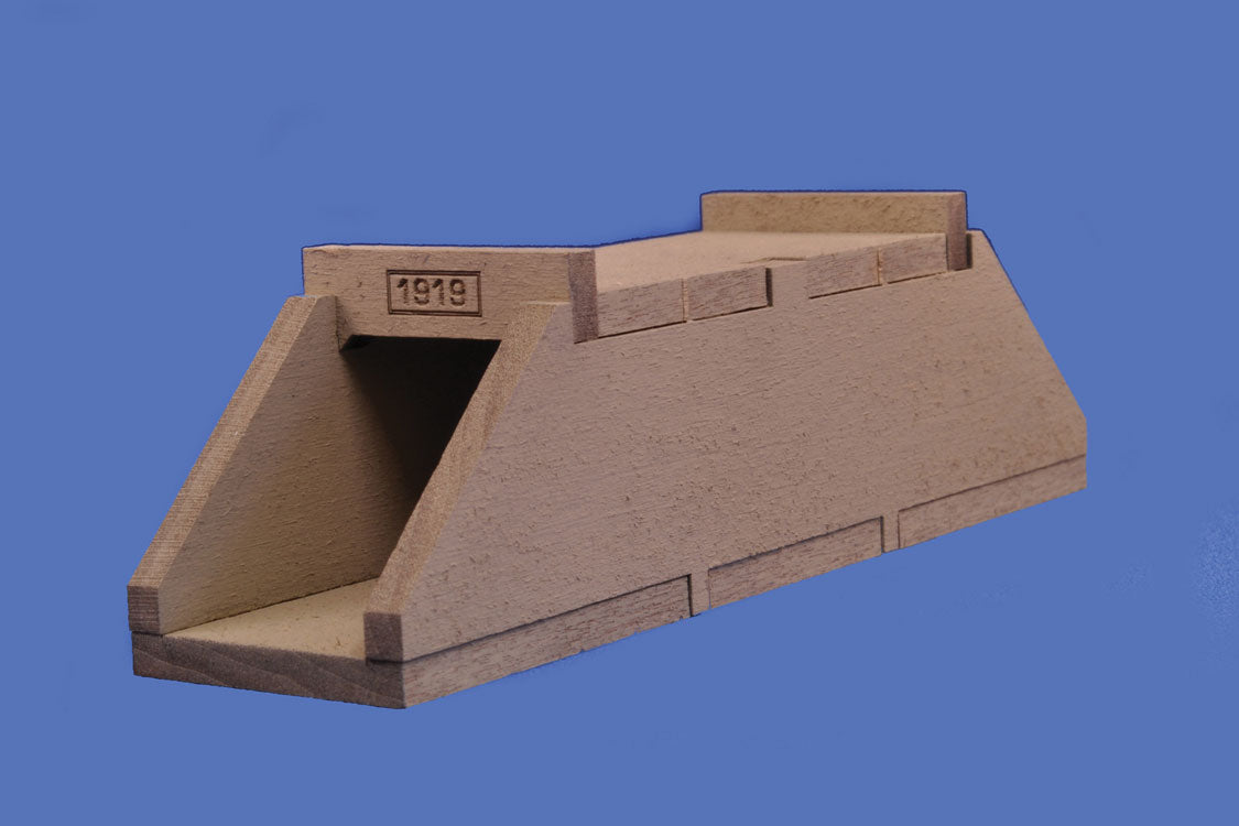 Concrete Box Culvert -- 3-7/8 x 1 x 1"  9.8 x 2.5 x 2.5cm