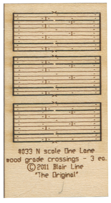 Wood Grade Crossing pkg(3) -- One Lane