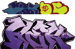 Modern "Tagger" Graffiti Decals -- Set #6 Hek/Junk