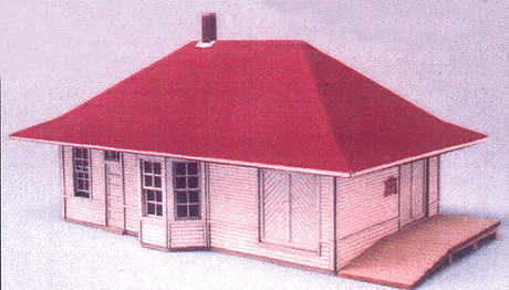 Leeton Depot (Laser-Cut Wood Kit) -- 1.80 x 3.00" Structure, 1.00 x 3.25" Ramp