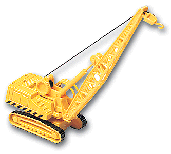 Construction Equipment - Crawler Crane w/Hook -- Yellow