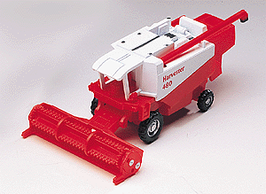 Farm Machinery - Combine w/Small Grain Head -- Red