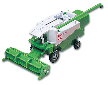 Farm Machinery - Combine w/Small Grain Head -- Green