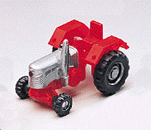 Farm Machinery - Tractor -- Red, Silver