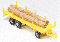 Logging Equipment - 3-Axle Trailer w/Log Load -- Yellow