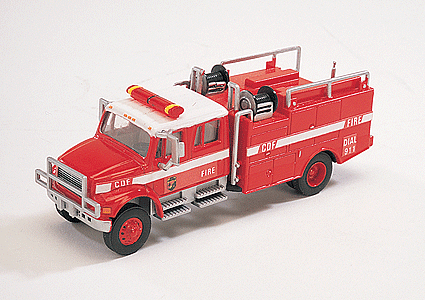 Emergency International(R) 4900 Brush Fire Pumper/Tanker w/4-Door Crew Cab -- Red w/White Cab Roof Calif. Division of Forestry