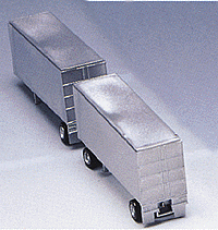 Trailer Only  - Double-Bottom Hi-Cube Vans pkg(2) -- Silver