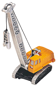 Construction Equipment - Crane w/Large Capacity Bucket -- Yellow & Silver